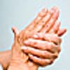 woman holding her hands