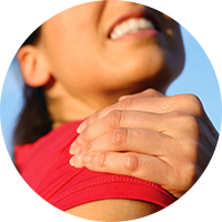 photo of woman with shoulder pain